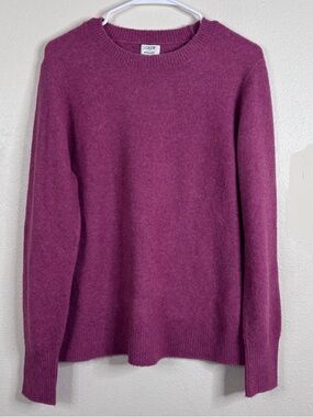 J Crew Extra Soft Sweater Bright Barbie Pink Sz Med Wool Preppy Academia